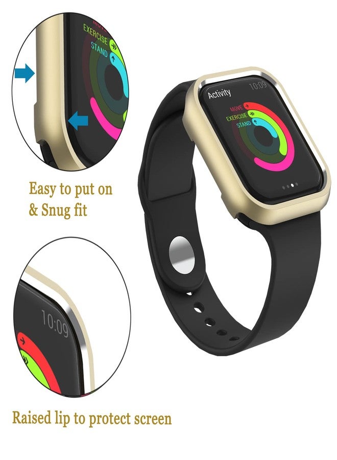 جراب NINKI الذهبي لساعة Apple Watch مقاس 40 مم من السلسلة 6/5/4/SE2، غطاء حماية كامل من الألومنيوم لساعة Apple Watch SE مقاس 40 مم من السلسلة 6/5/4 للرجال والنساء - Image 3